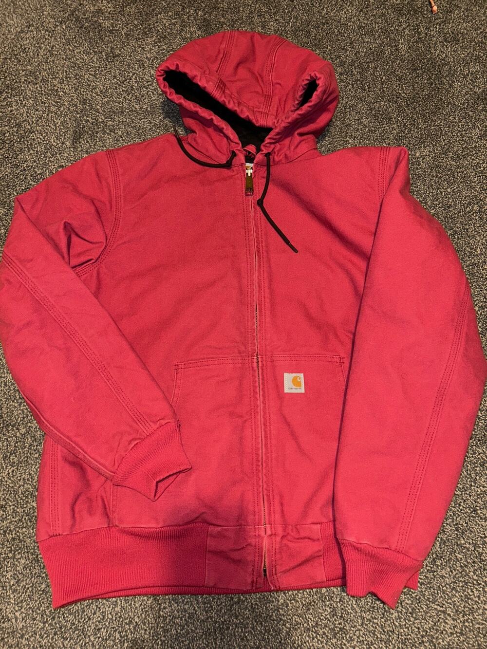 Vintage Carhartt Jacket Size S Womens Pink Crabapple WJ130 624 Hooded Active